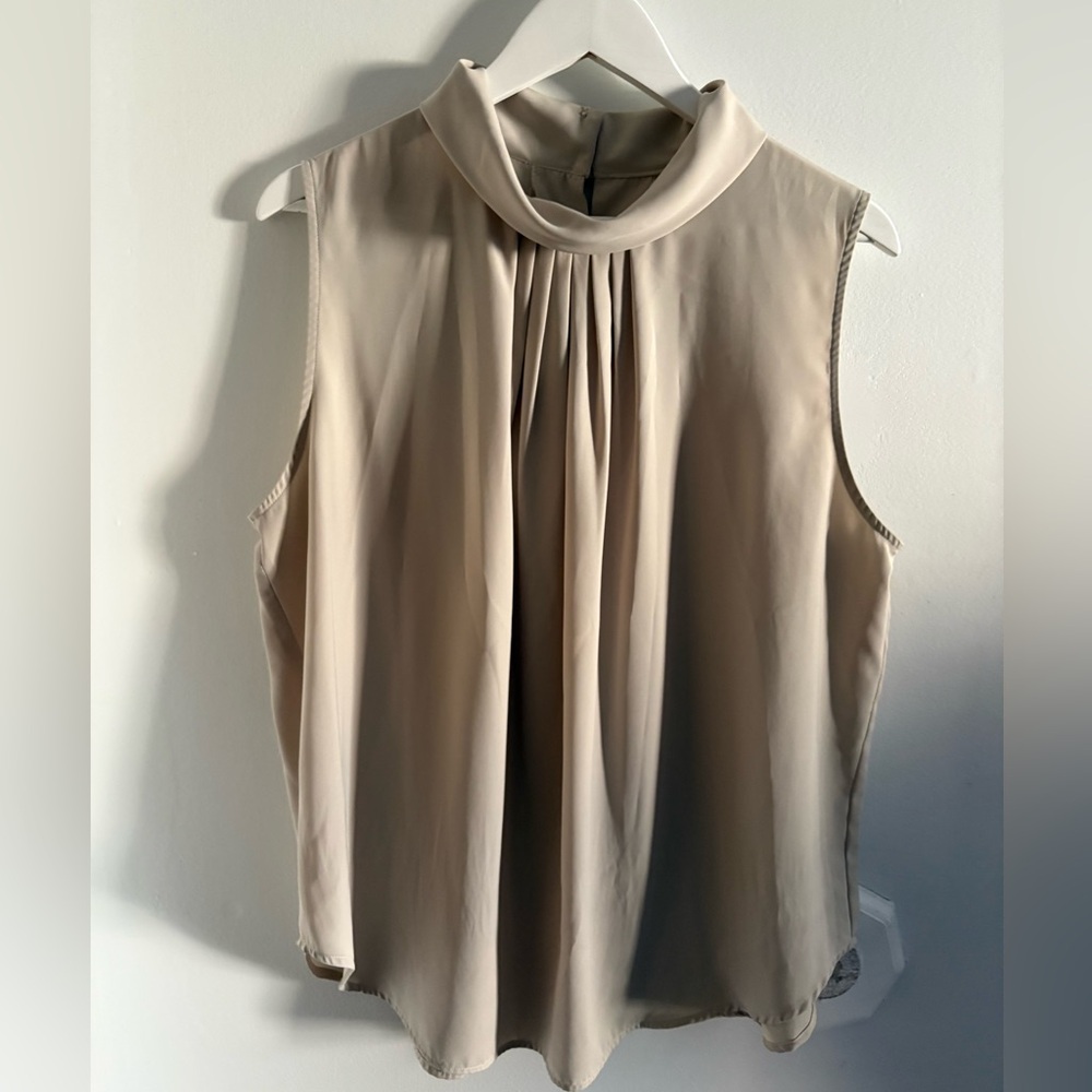Elegant Sleeveless Beige Top
